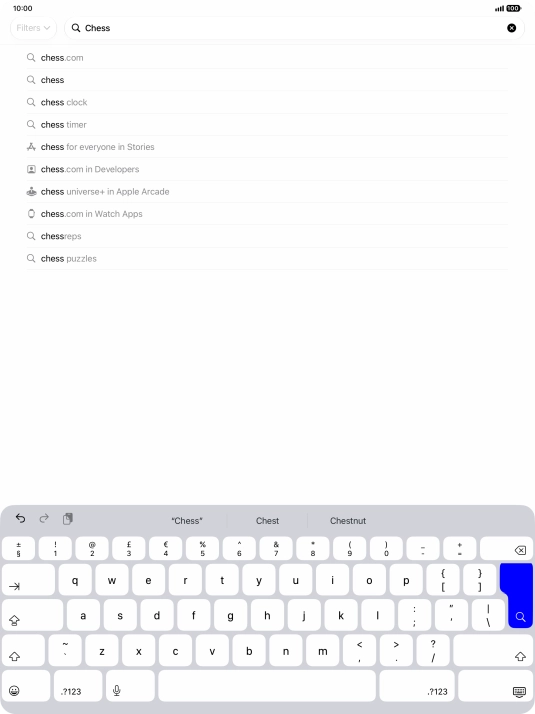 Key in the name or subject of the required app and press enter.