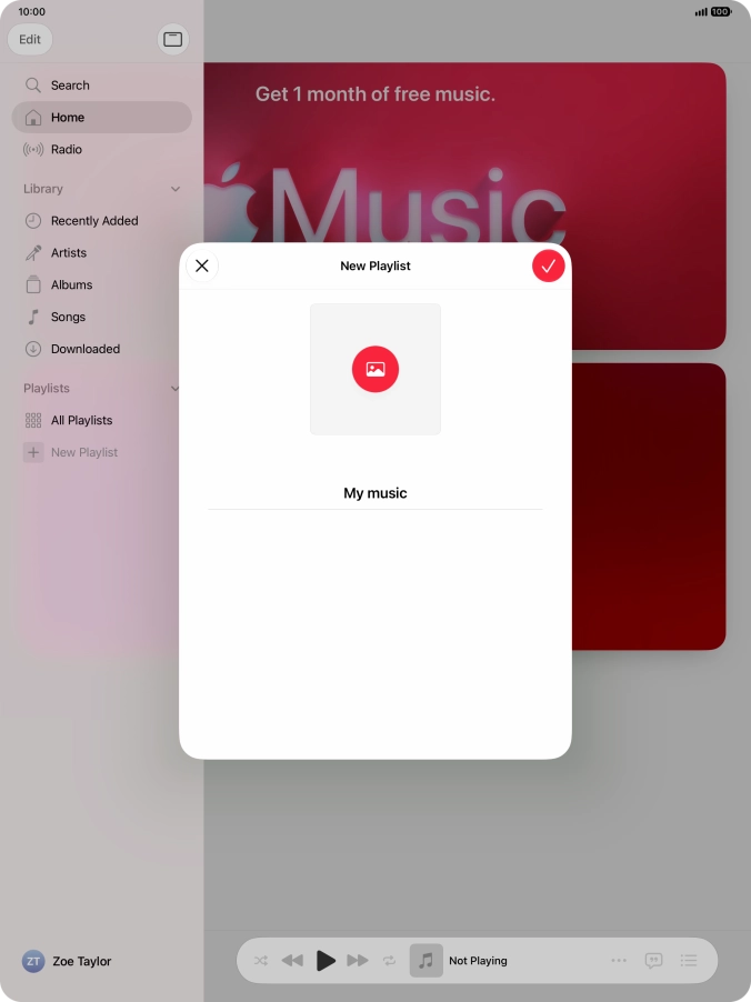 Press the confirm icon.