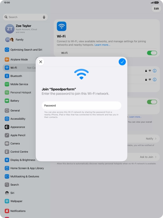 Press the confirm icon.