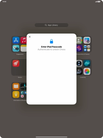 Use the lock code you created. The app is now no longer locked.