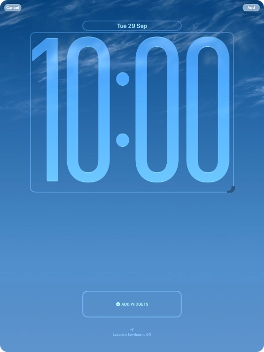 To customise the way the lock screen date is displayed, press the date widget and follow the instructions on the screen to select the required widget display mode.