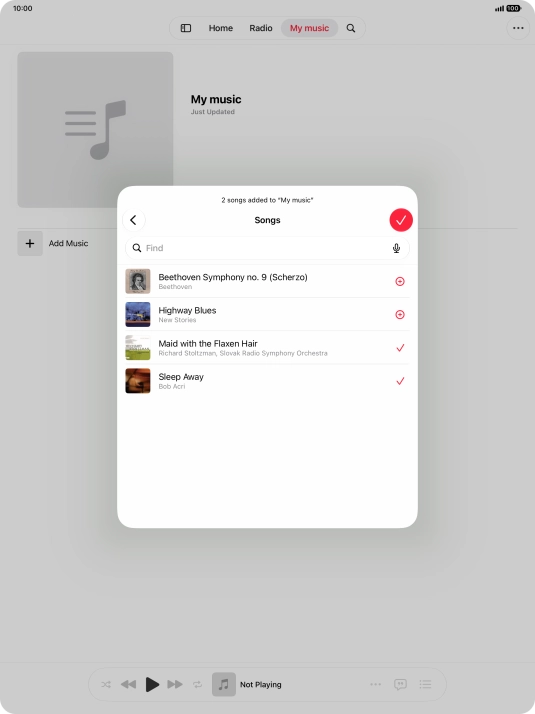 Press the confirm icon.
