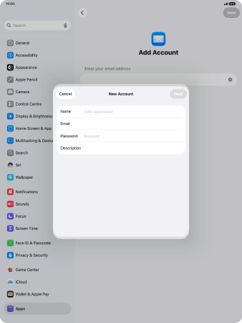 Press Name and key in the required sender name.