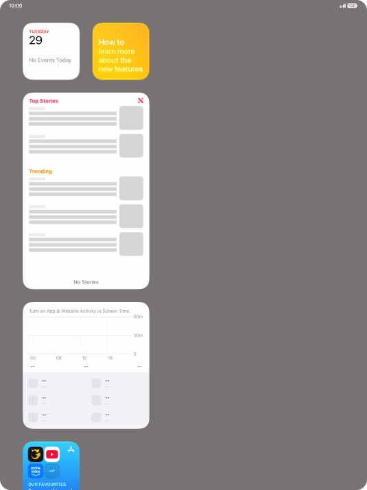 Press and hold the required widget until a pop-up menu is displayed.
