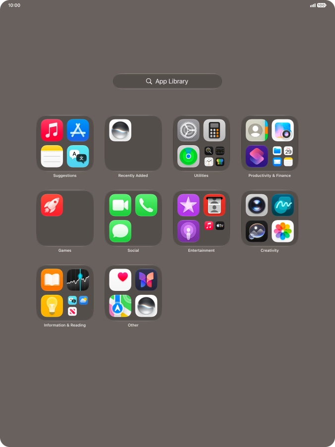Press the required app.