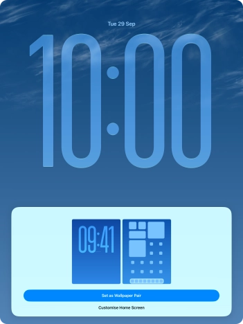 To use the same colour theme on the home screen, press Set as Wallpaper Pair.