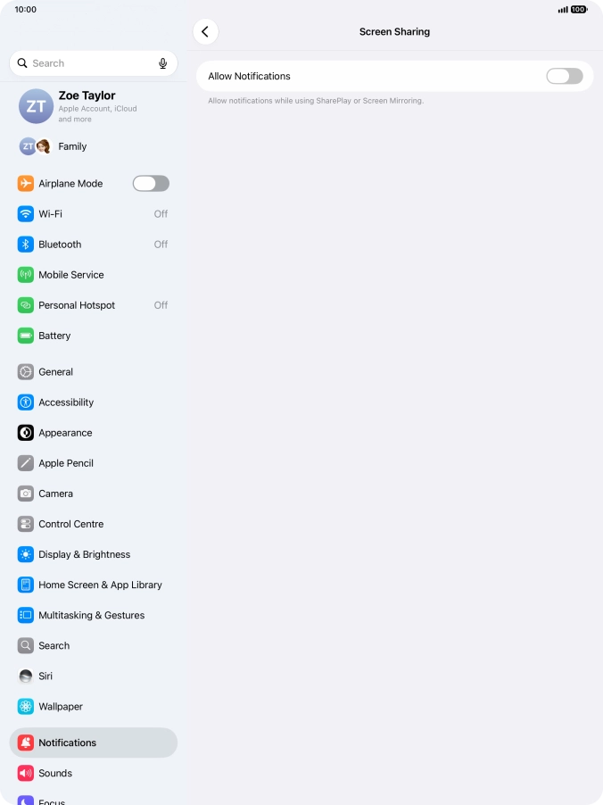 Press the indicator next to 