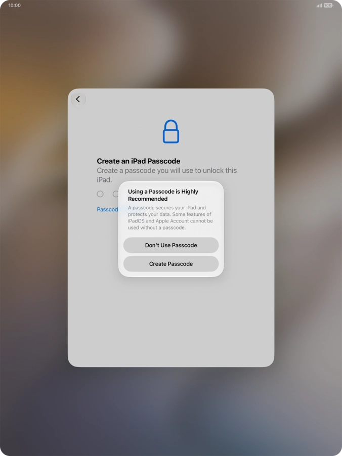 If you turn off the function, press Don't Use Passcode. If you turn off the function, press Don't Use Passcode.