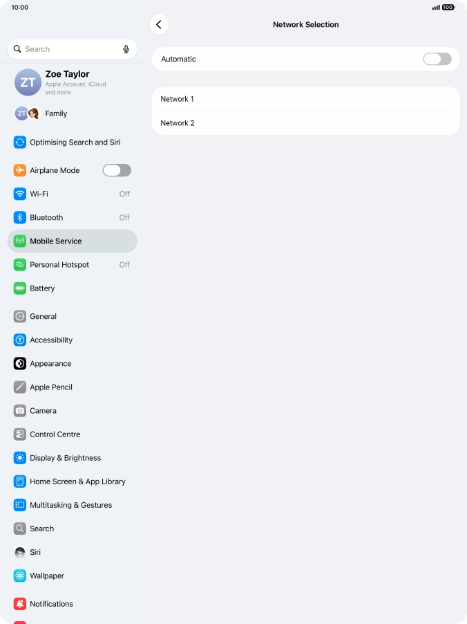 If you turn off the function, press the required network. If you turn off the function, press the required network.