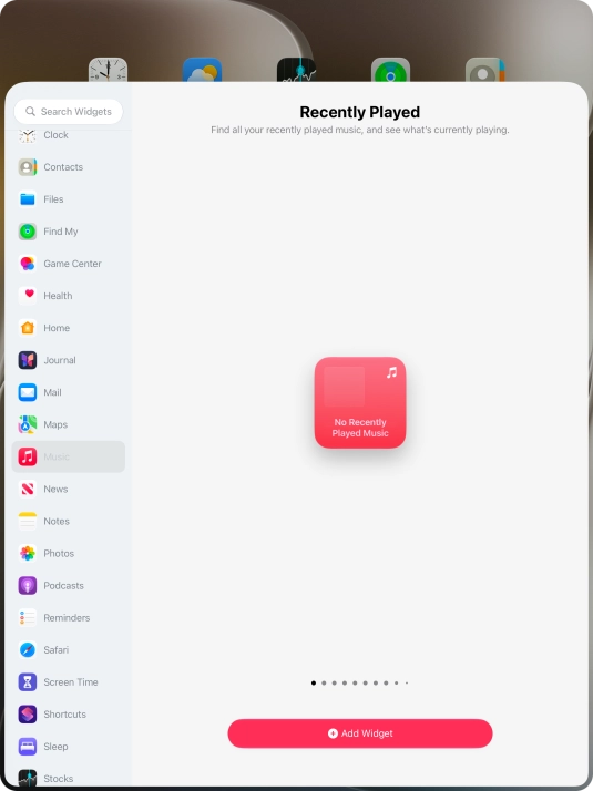 Press Add Widget.