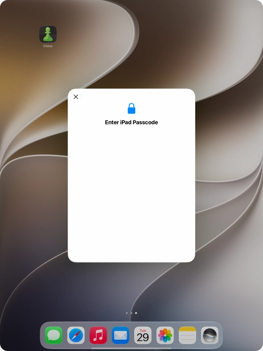 Use the lock code you created.
