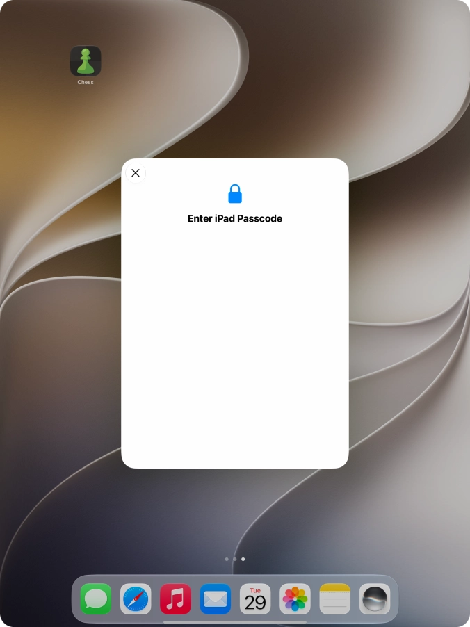 Use the lock code you created.