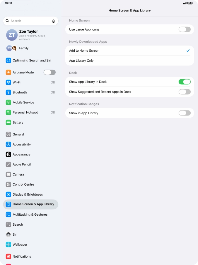 To add new downloaded apps to both the home screen and App Library, press Add to Home Screen.