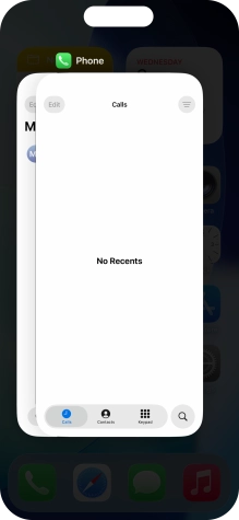Slide upwards on the required application to end it.