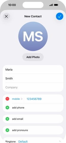 Press the confirm icon.