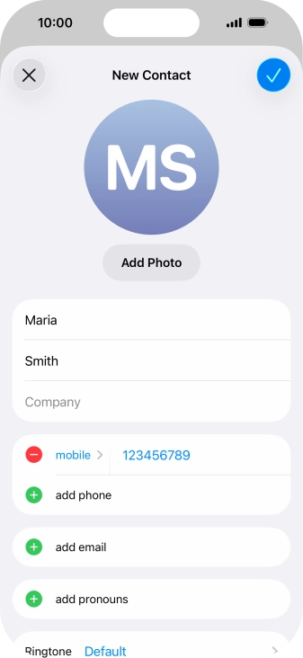 Press the confirm icon.