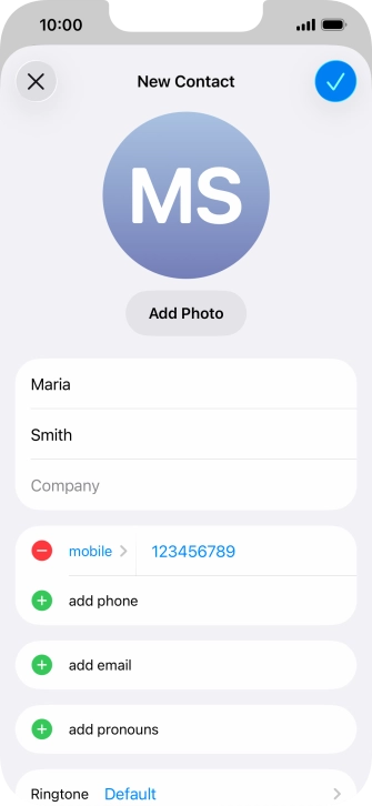Press the confirm icon.