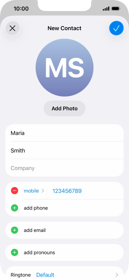 Press the confirm icon.