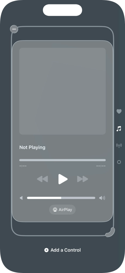 Press the remove icon on the required Control Centre page to remove it from Control Centre.