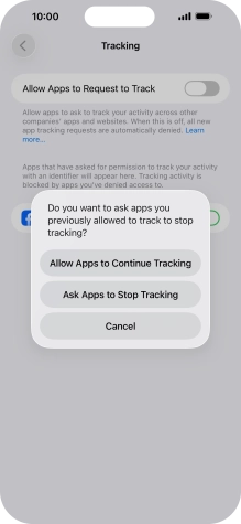 If you turn off the function, press the required setting.