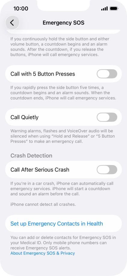 Press the indicator next to 