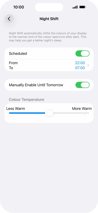 Press and drag the indicator below 