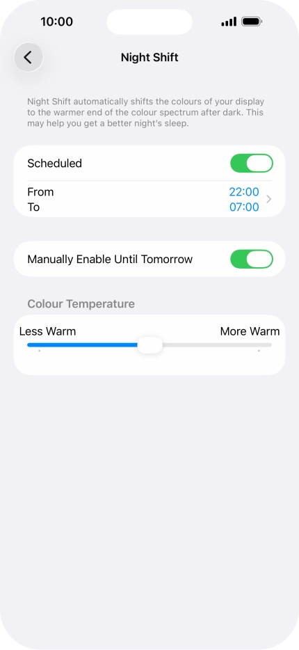 Press and drag the indicator below 