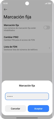 Introduce el código PIN2 y pulsa Aceptar. Introduce el código PIN2 y pulsa Aceptar.