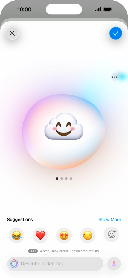 Slide your finger right or left on the screen to see the generated results.