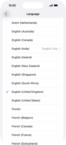 Press the required language.