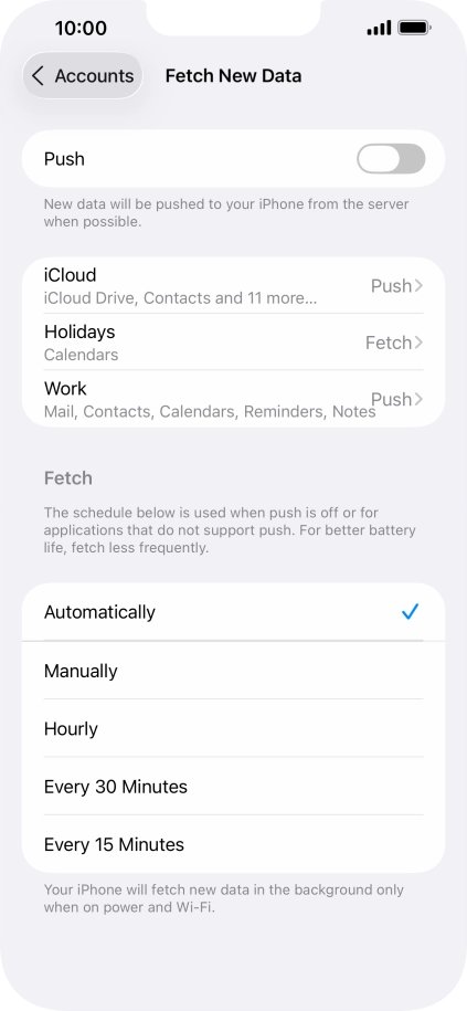 If you turn off the function, press the required setting.