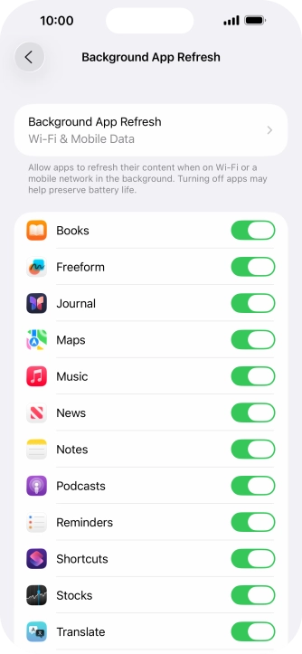 Press Background App Refresh.