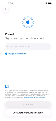 Press Email or Phone Number and key in the username for your Apple Account.