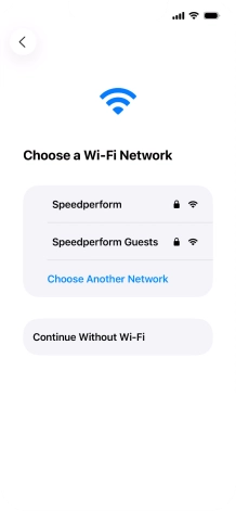 Press the required Wi-Fi network.