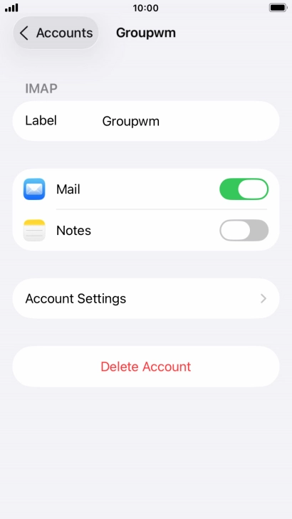 Press Account Settings.