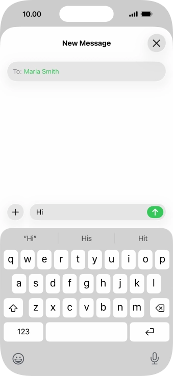 Press the send icon.