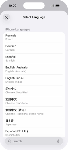 Press the required language.
