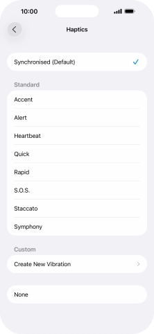 Press the required setting to turn on the function.