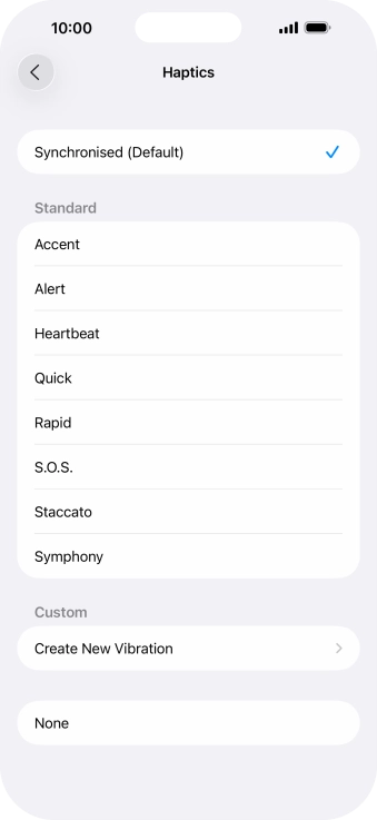 Press the required setting to turn on the function.