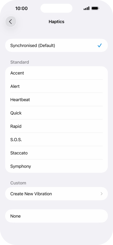 Press the required setting to turn on the function.