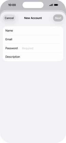Press Password and key in the password for your email account.