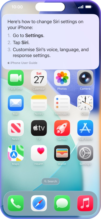 Ask questions about functions and settings on your phone.
