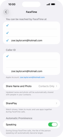 Press the required setting below 
