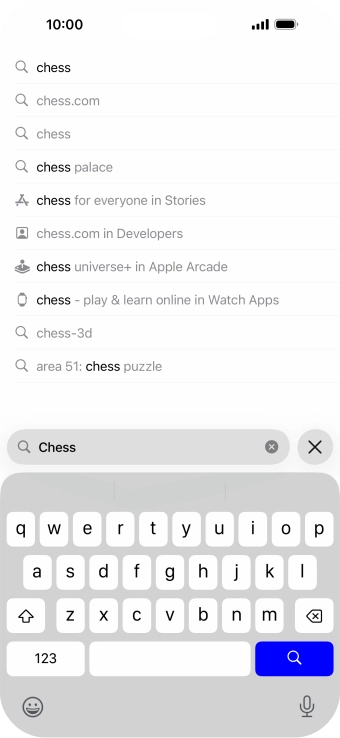 Press the search icon.