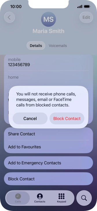 Press Block Contact.