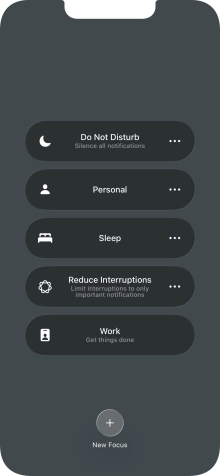 Press the required focus mode to activate or deactivate it immediately.