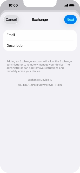 Press Description and key in the required name. Press Description and key in the required name.