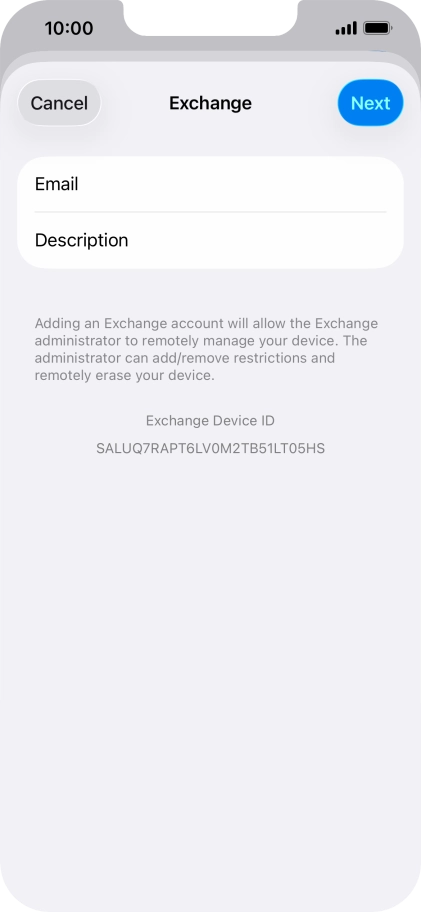 Press Description and key in the required name. Press Description and key in the required name.