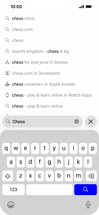 Press the search icon. Press the search icon.