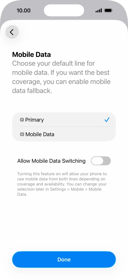 Press the indicator next to 